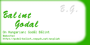 balint godal business card